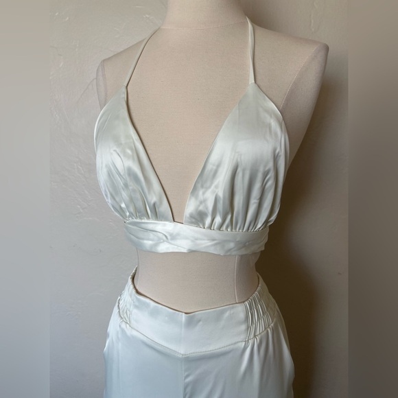 NEW Silky Coord Set- Tie Up Top, Blazer, and Pants - Picture 8 of 16